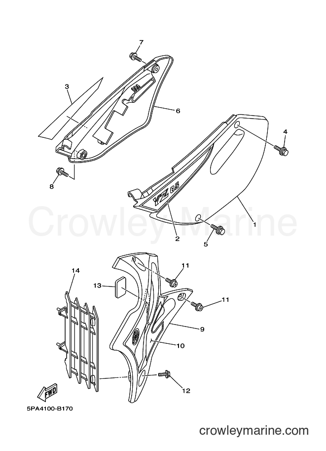 2003 Dirt Bike YZ85 - YZ85 (5PA4) [070] - SIDE COVER