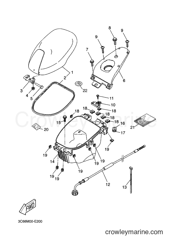2008 Scooter YQ50L - YQ50L (4B05) [020] - SEAT & CARRIER