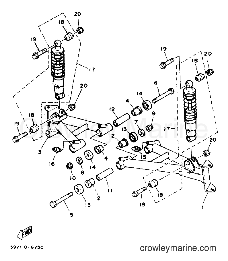 1986 ATV YFM225N - YFM225N (59V) [999] - FRONT SUSPENSION & WHEEL
