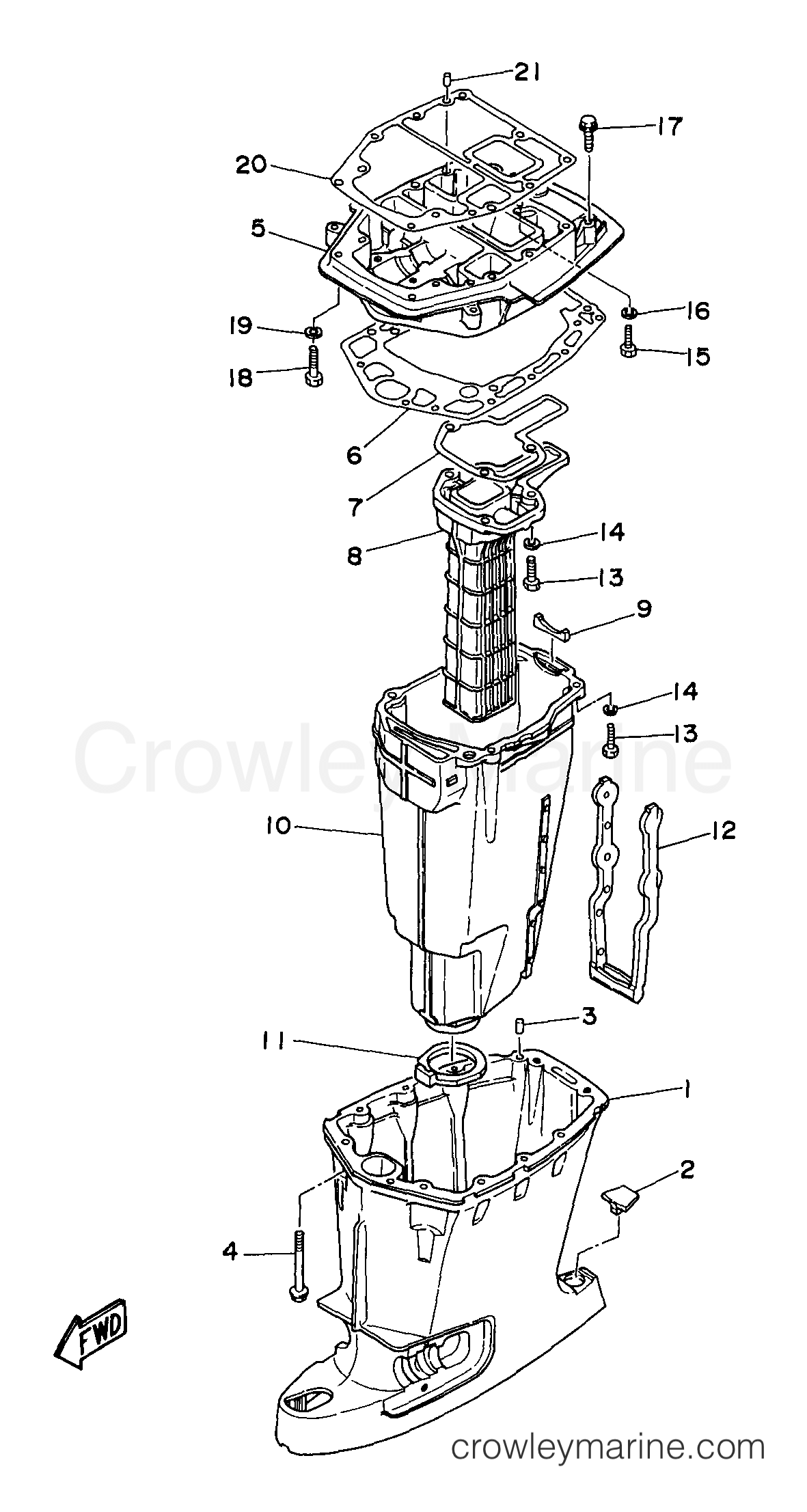 Yamaha Motors C80TLRV - UPPER CASING
