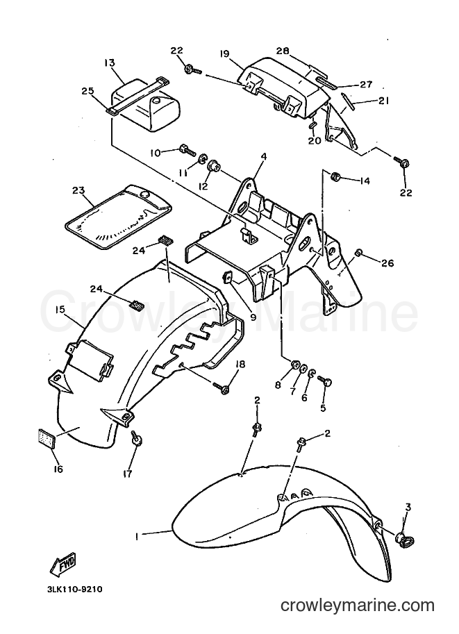 1990 Sport Bike FZR1000 - FZR1000 (3LK6) [010] - FENDER