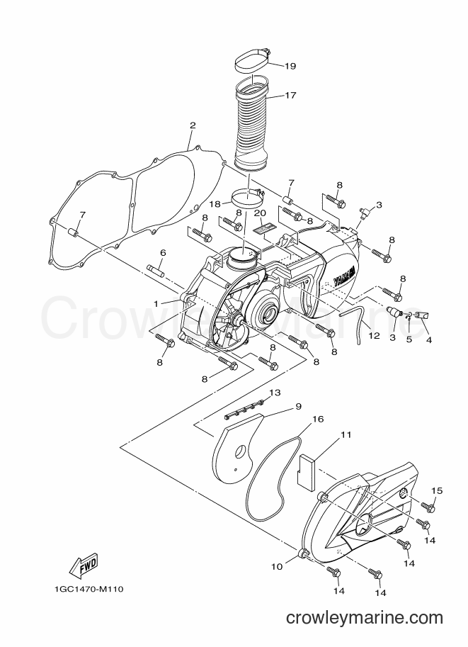 2018 Scooter XC115F - XC115F (BL74) [010] - CRANKCASE COVER 1