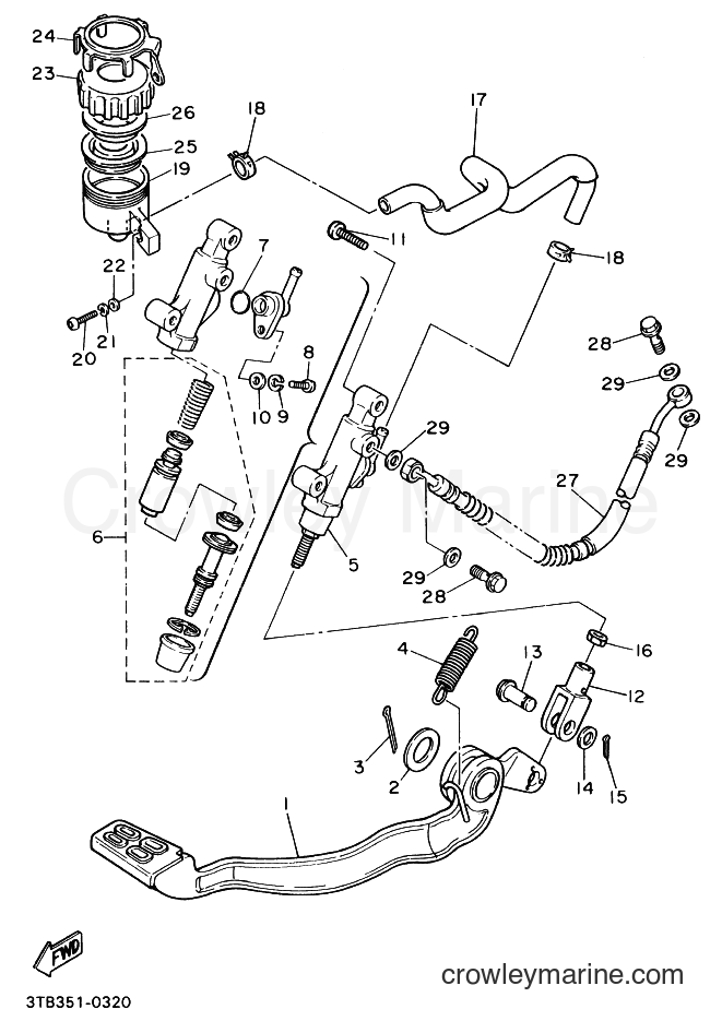 1990 Dirt Bike XT500E - XT500E (3WS1) [999] - REAR MASTER CYLINDER