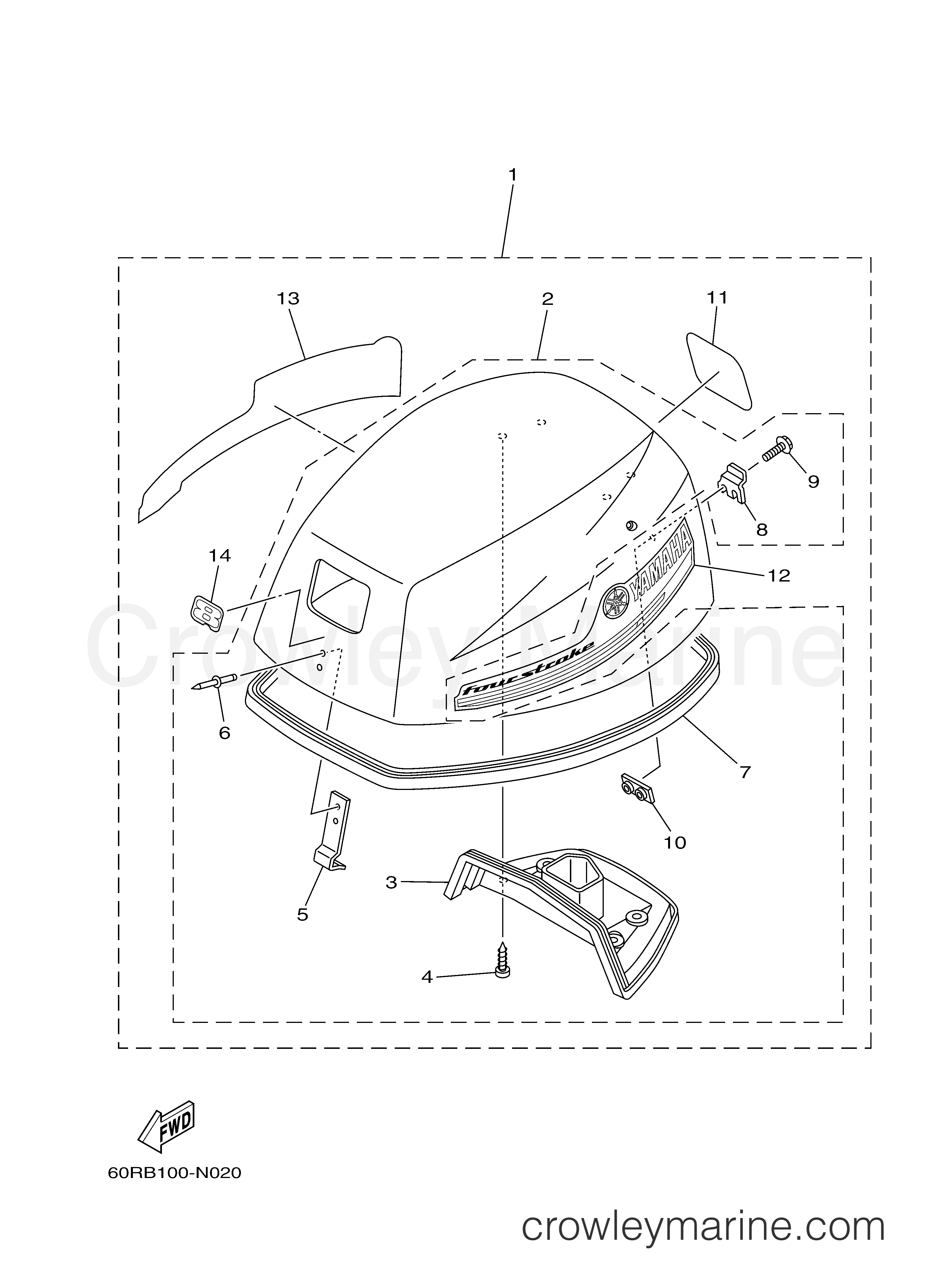Yamaha Motors F8SMHA - TOP COWLING