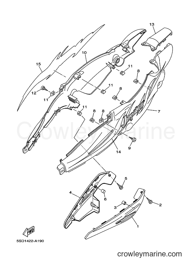 2002 Scooter T105E - T105E (5SD2) [010] - SIDE COVER