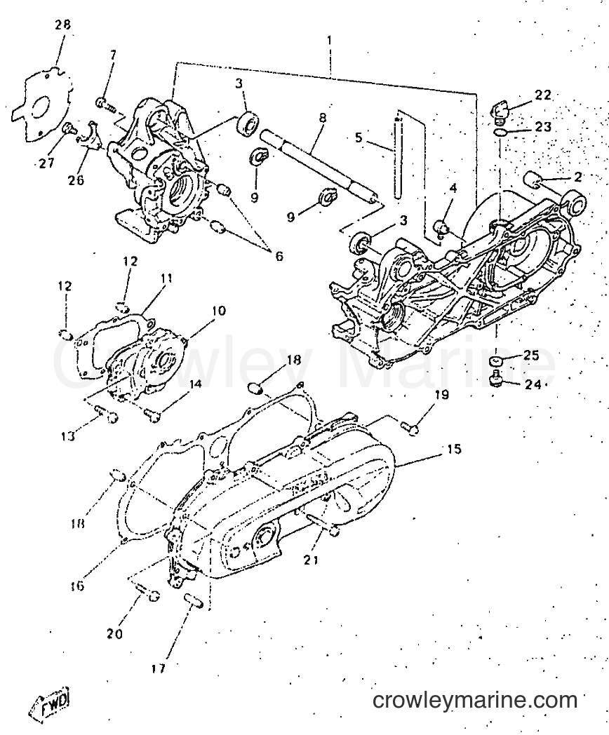 1998 Scooter YN50 - YN50 (5AD3) [999] - CRANKCASE
