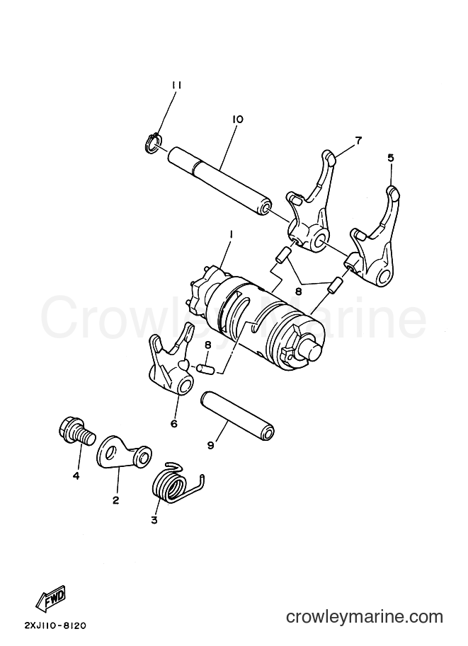 Yamaha Motors YFS200 (5KJ2) [010] - SHIFT CAM & FORK