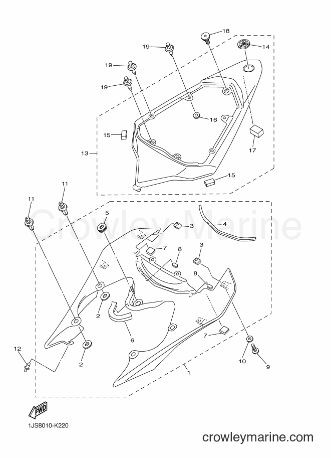 Yamaha Motors YZF-R6 RaceBase (1JS8) [010] - SIDE COVER