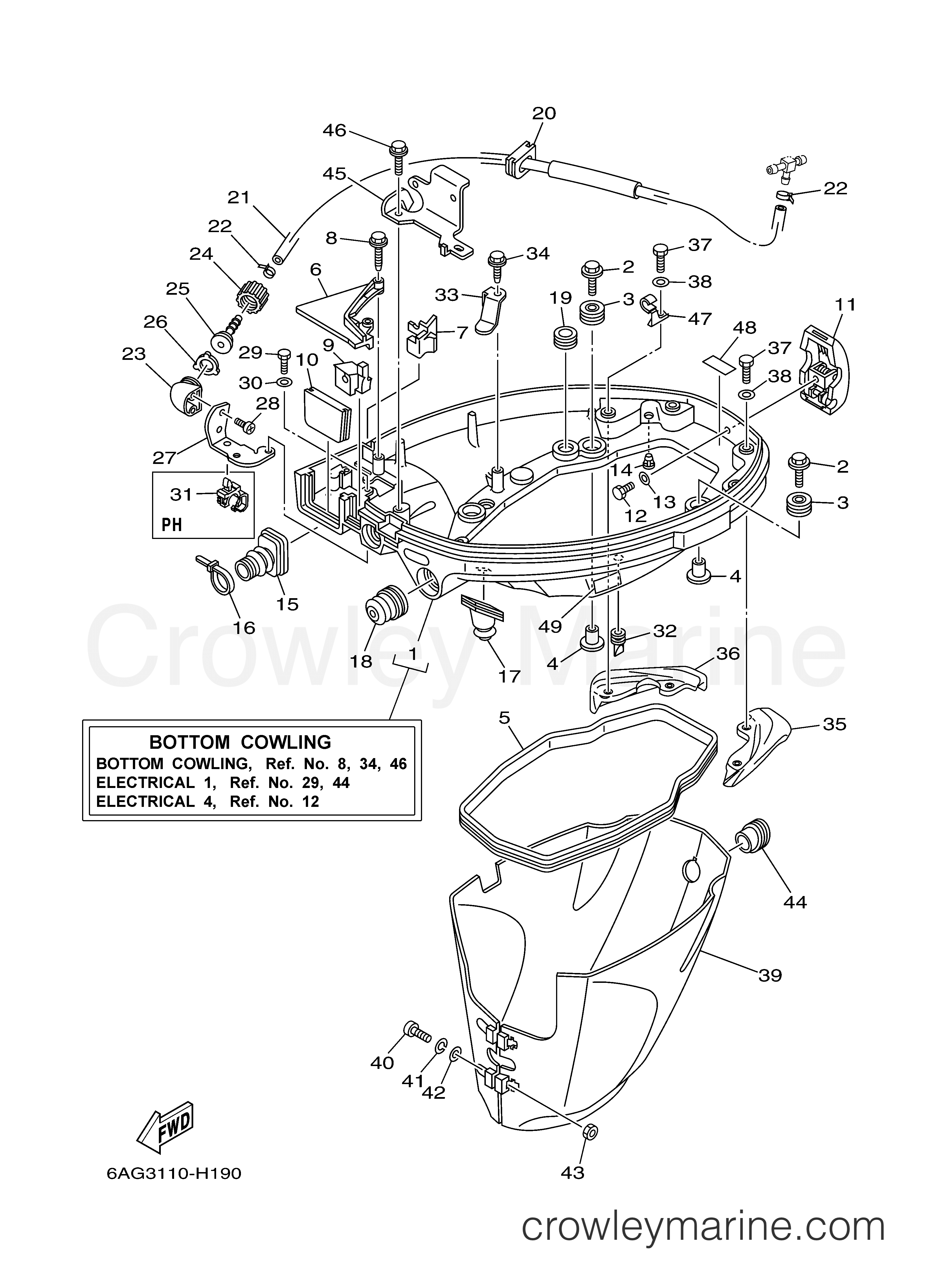 Yamaha Motors F15CMLH - BOTTOM COWLING
