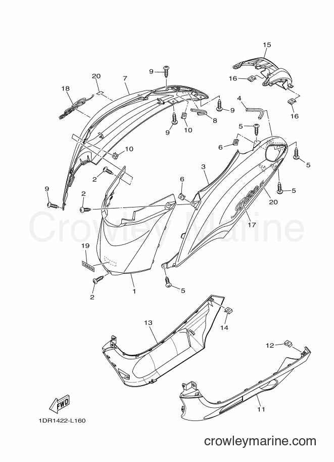 2012 Scooter XC115S - XC115S (1DR1) [010] - SIDE COVER