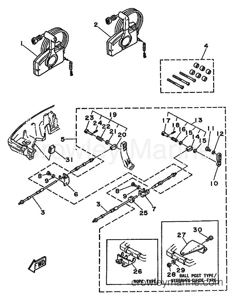 Yamaha Motors 25D (695) [999] - REMOTE CONTROL
