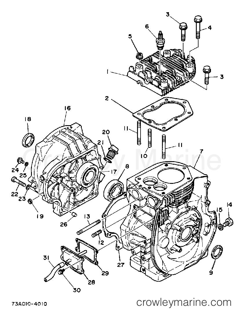 Yamaha Motors EC5000DVE - CYLINDER CRANKCASE EC4000DV