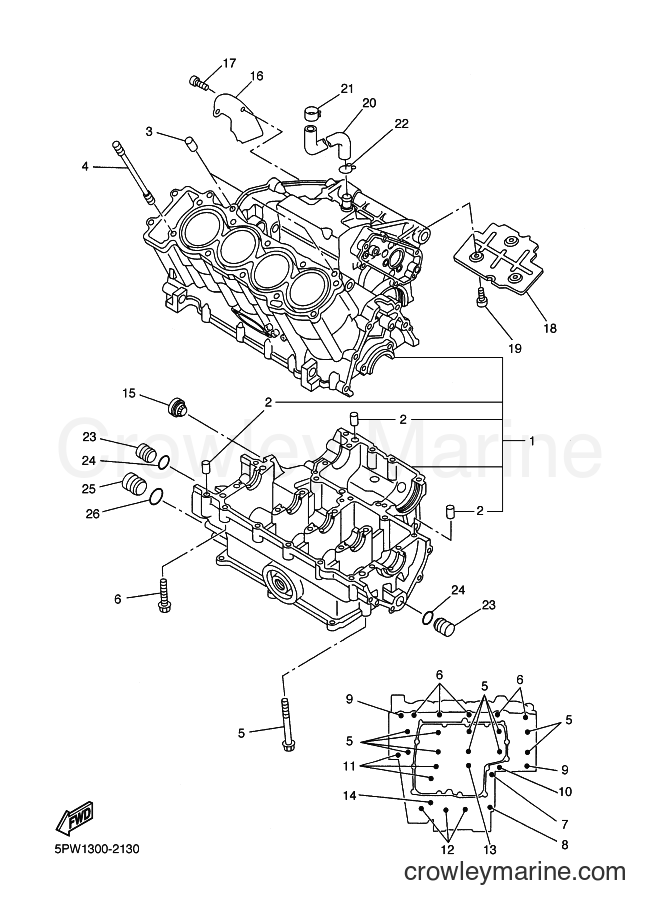 2002 Sport Bike YZF-R1 - YZF-R1 (5PW2) [010] - CRANKCASE