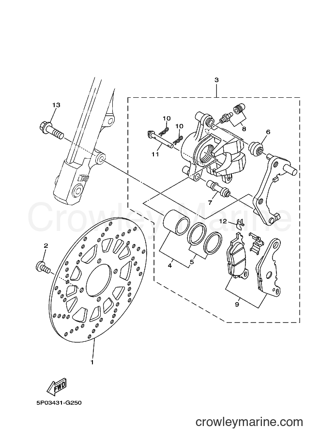 2009 Scooter AT135 - AT135 (5P14) [010] - FRONT BRAKE CALIPER
