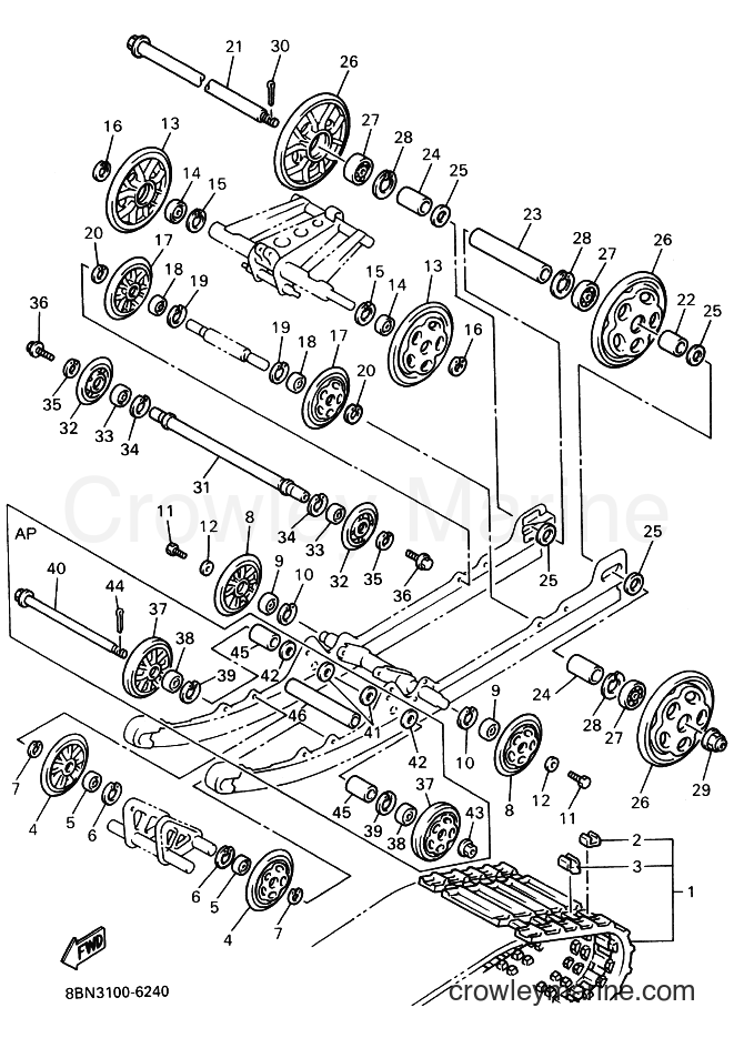 1996 Snowmobile VX600LT - VX600LT (8CC3) [030] - TRACK SUSPENSION 1
