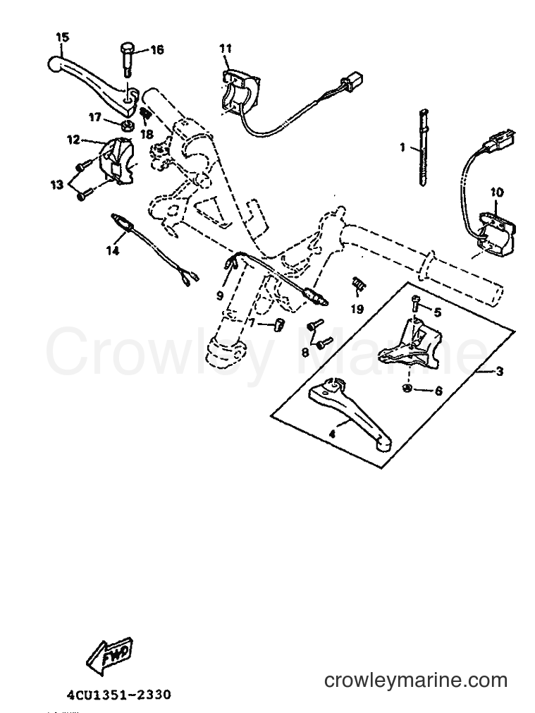 1995 Scooter YE50 - YE50 (4LN3) [999] - HANDLE SWITCH & LEVER