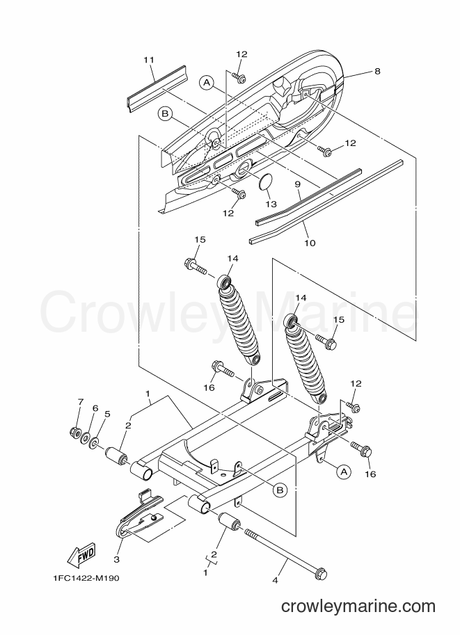 2016 Scooter T115FLE - T115FLE (1FCF) [010] - REAR ARM & SUSPENSION