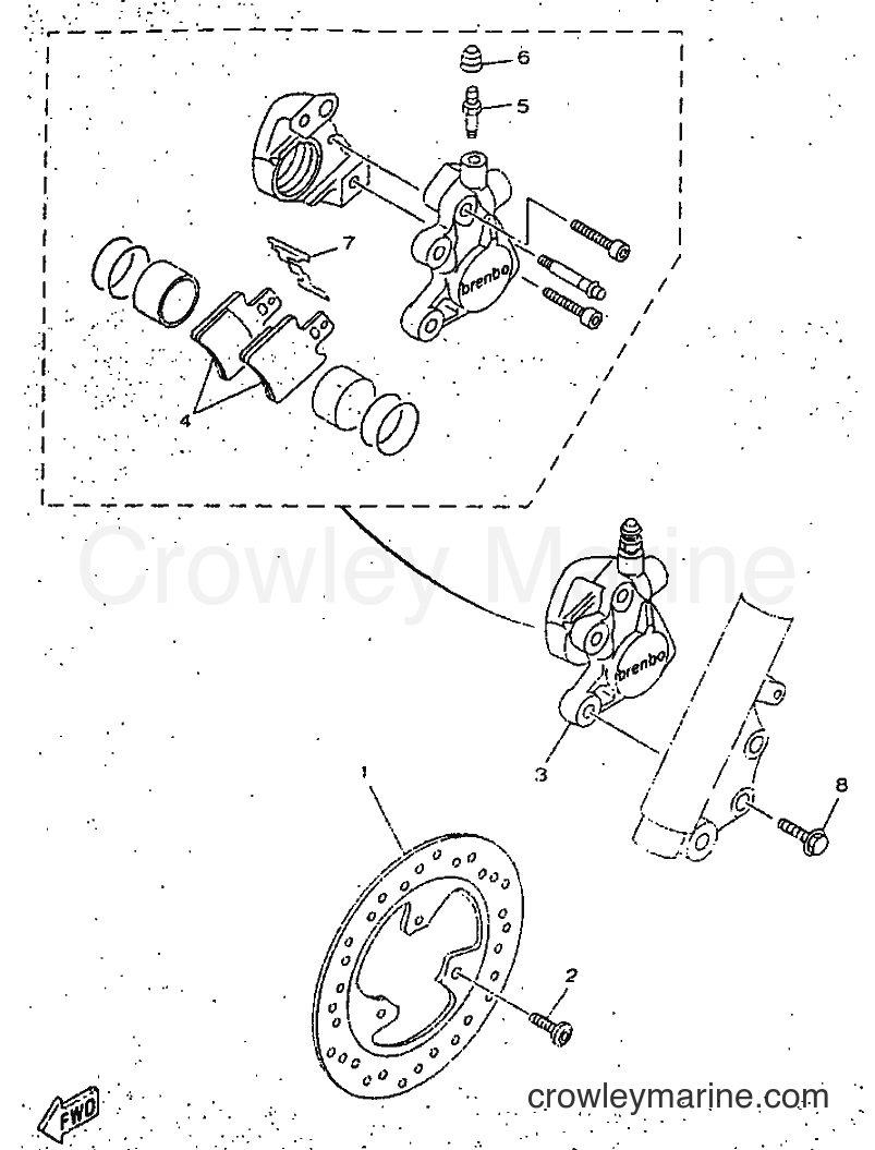 1998 Scooter YN50 - YN50 (5BW1) [010] - FRONT BRAKE CALIPER