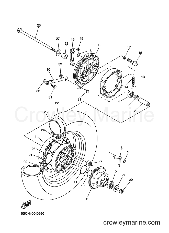 Yamaha Motors XVS650A (1BFE) [010] - REAR WHEEL