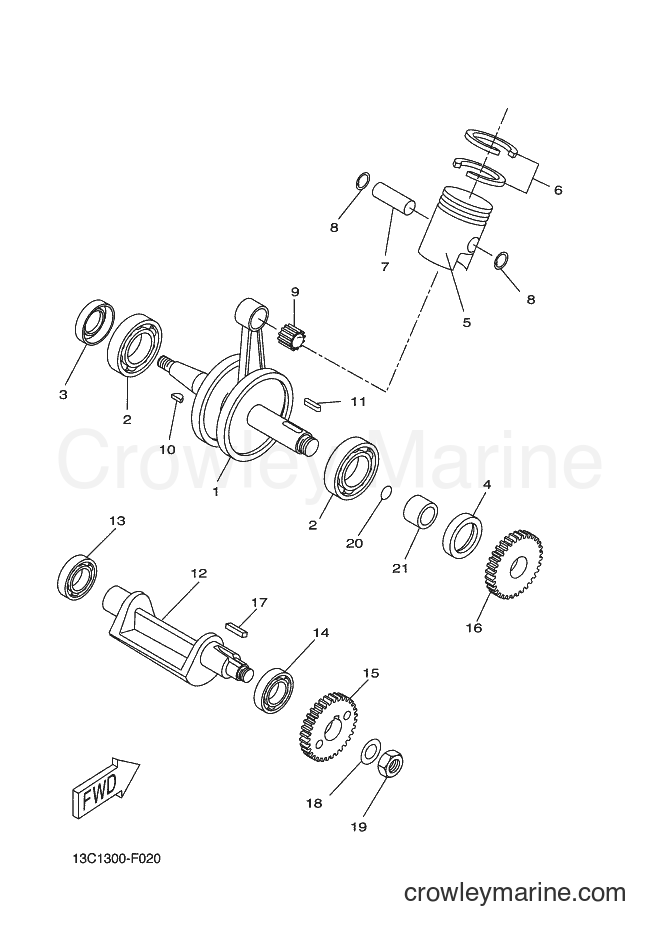 2011 Scooter DT50RSM - DT50RSM (14PC) [020] - CRANKSHAFT & PISTON