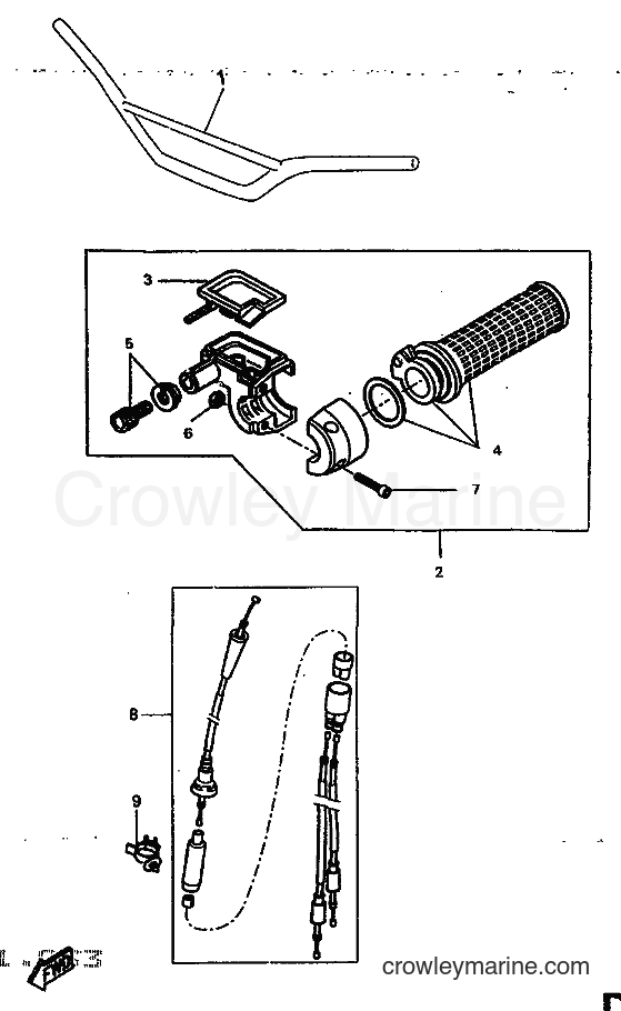 1997 Scooter DT50R - DT50R (5BK1) [999] - STEERING HANDLE & CABLE