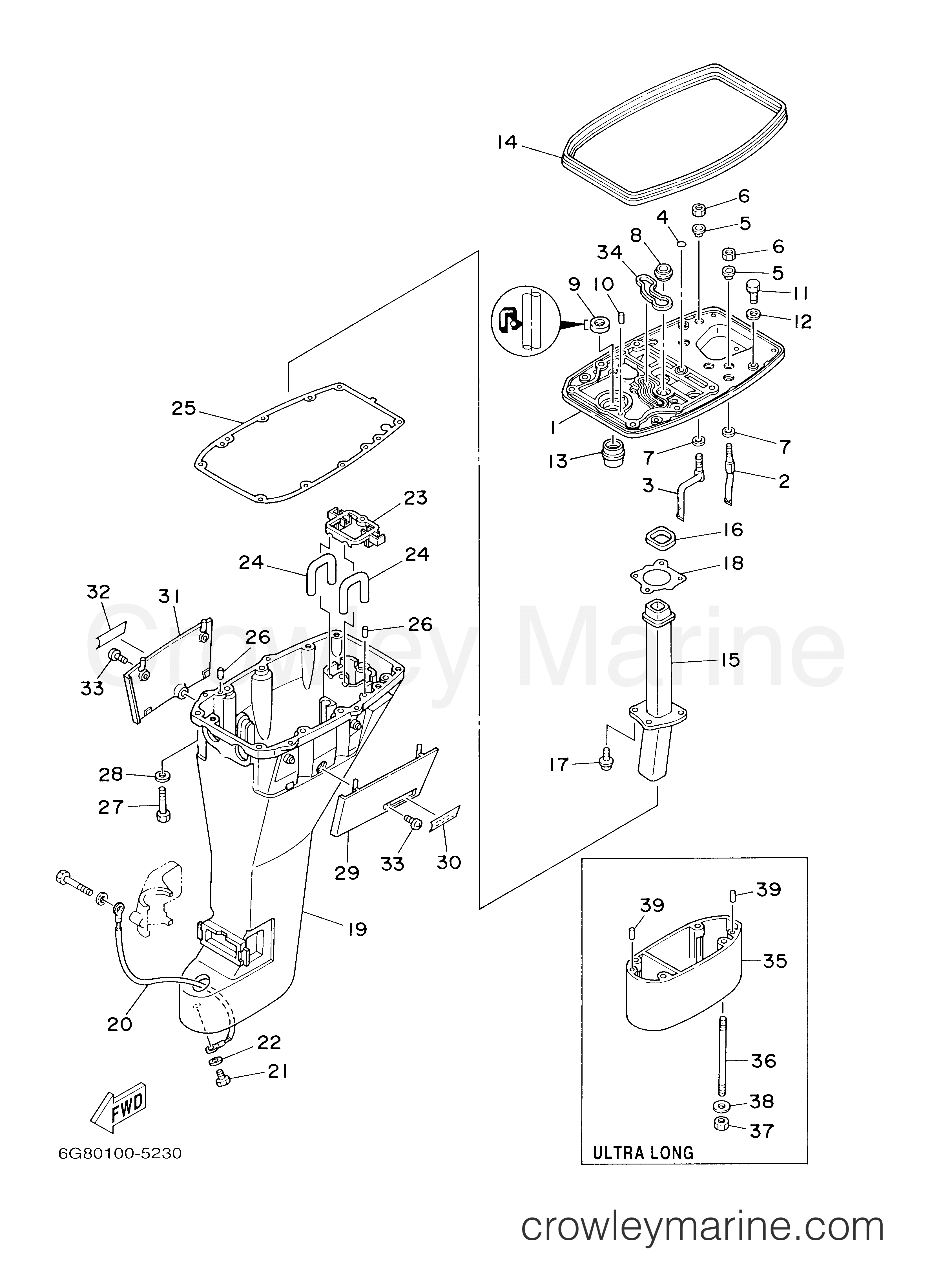 Yamaha Motors T9.9ELHY - UPPER CASING