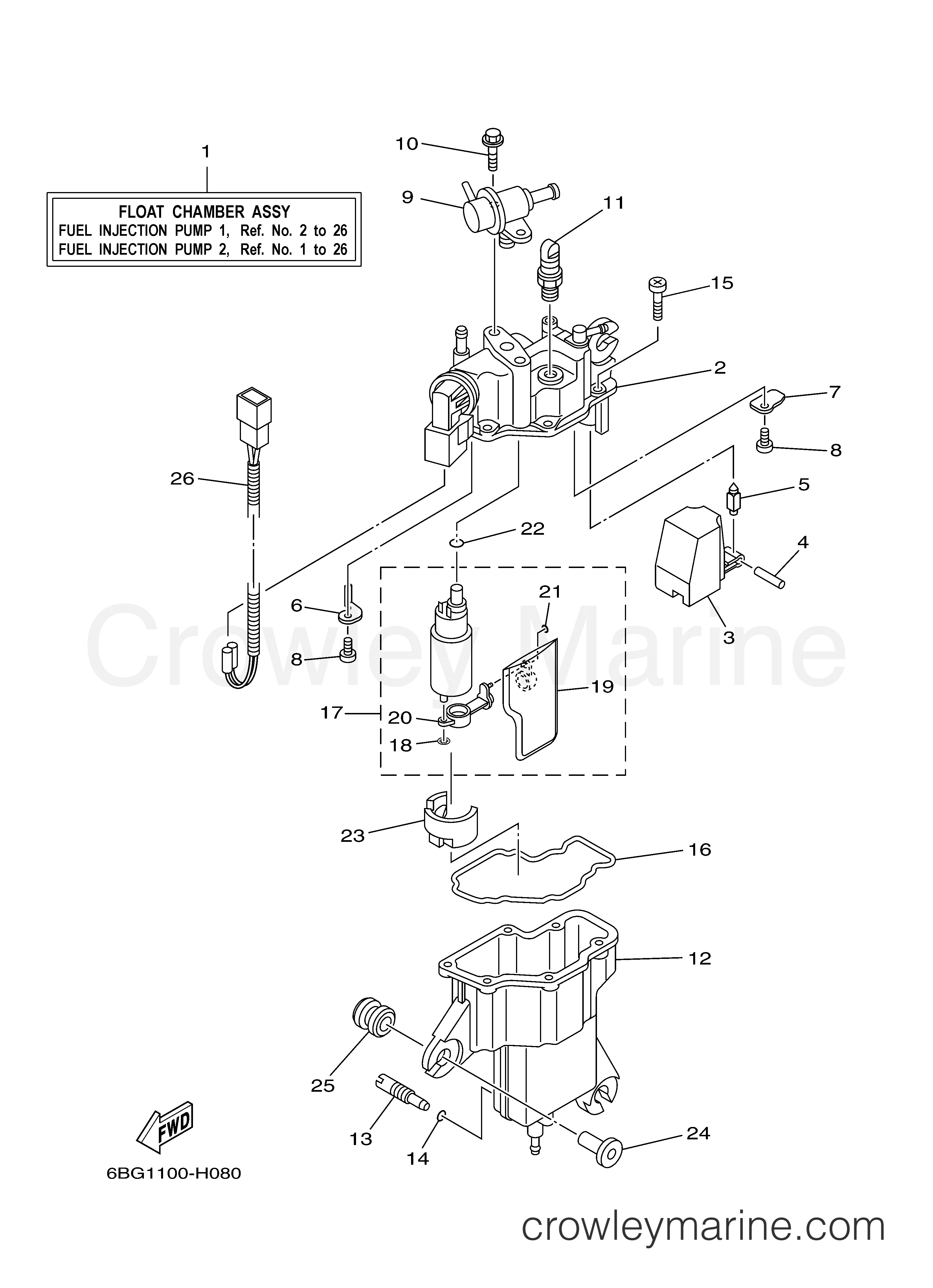 FUEL INJECTION PUMP 1 - 2010 Outboard 40hp F40LA | Crowley Marine