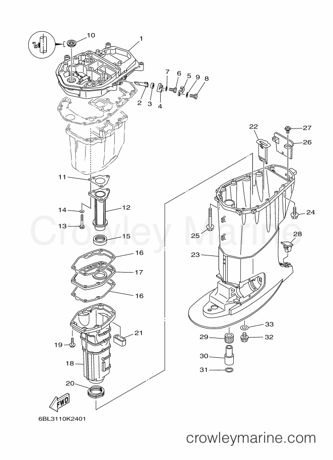 Yamaha Motors T25A (6BLA) [070] - UPPER CASING
