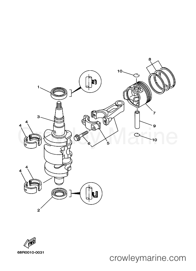Yamaha Motors FT8DEHPL (60S3) [110] - CRANKSHAFT & PISTON