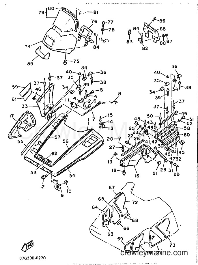1990 Snowmobile PX480P - PX480P (87G1) [999] - SHROUD & WINDSHIELD
