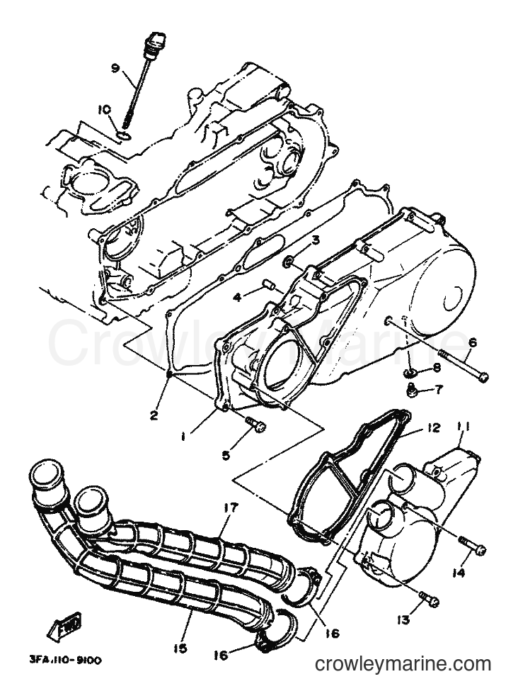 1990 ATV YFA1 - YFA1 (3FA4) [010] - CRANKCASE COVER 1