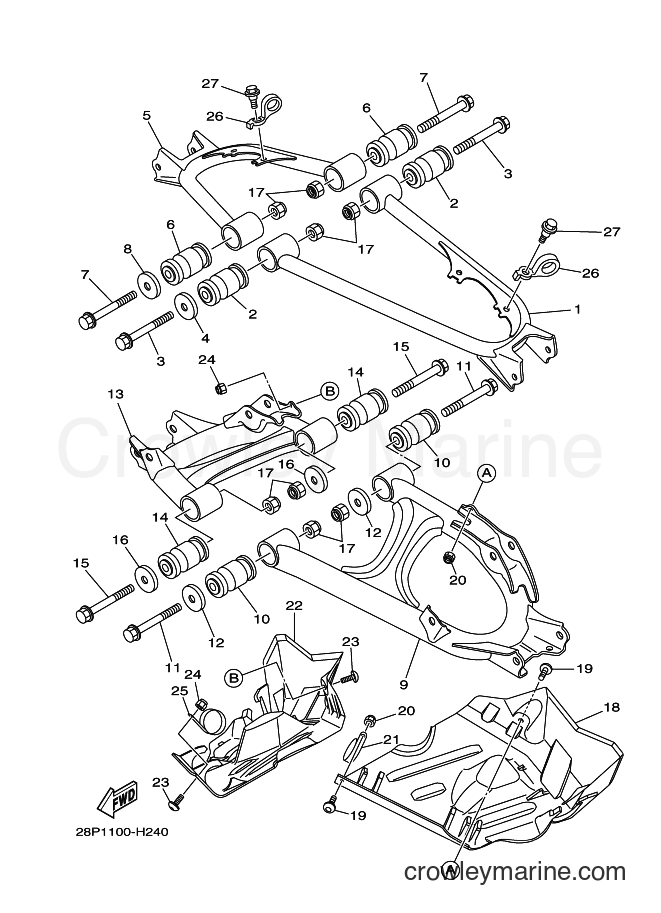 2011 ATV YFM700FWAD - YFM700FWAD (1DT6) [010] - REAR ARM