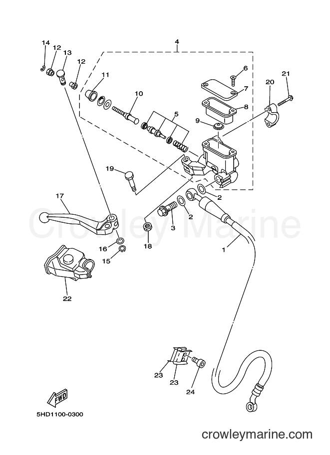 2000 Dirt Bike YZ125 - YZ125 (5HD2) [020] - FRONT MASTER CYLINDER