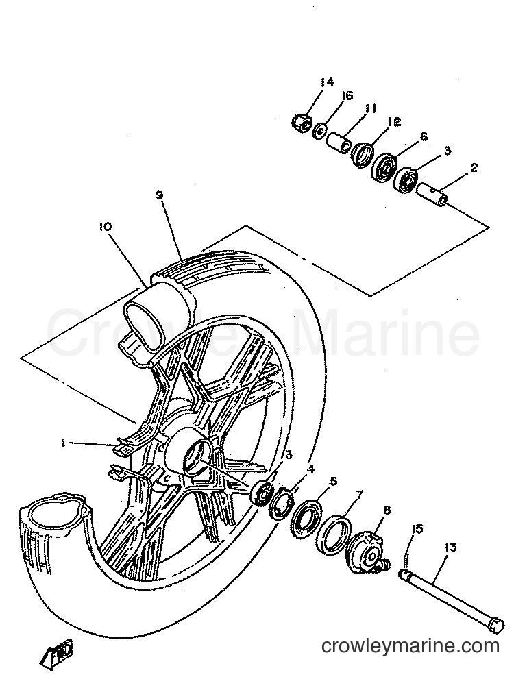 1982 Street Bike RD80 - RD80 (12G) [999] - FRONT WHEEL