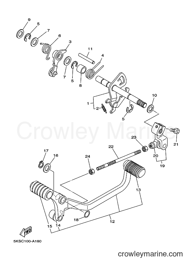 Yamaha Motors XVS1100A (5KSG) [040] - SHIFT SHAFT