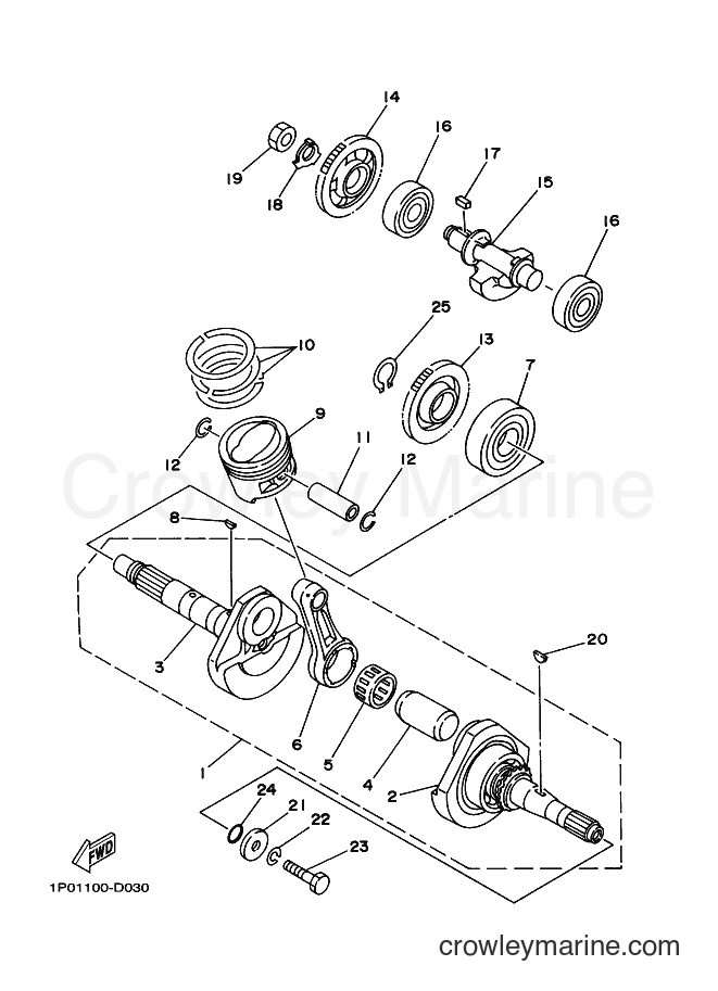 2009 ATV YFM250 - YFM250 (1P0J) [010] - CRANKSHAFT & PISTON