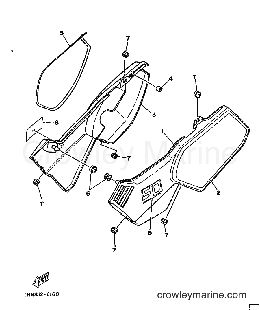 1986 Scooter DT50M - DT50M (1NN) [999] - SIDE COVER