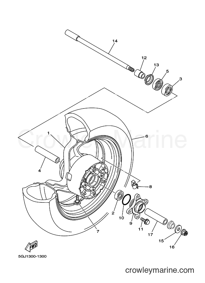 2003 Scooter XP500 - XP500 (5GJ9) [020] - REAR WHEEL