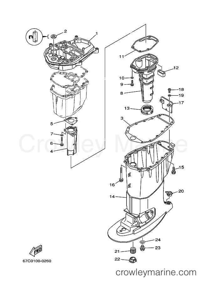 Yamaha Motors F40B (67C) [030] - UPPER CASING