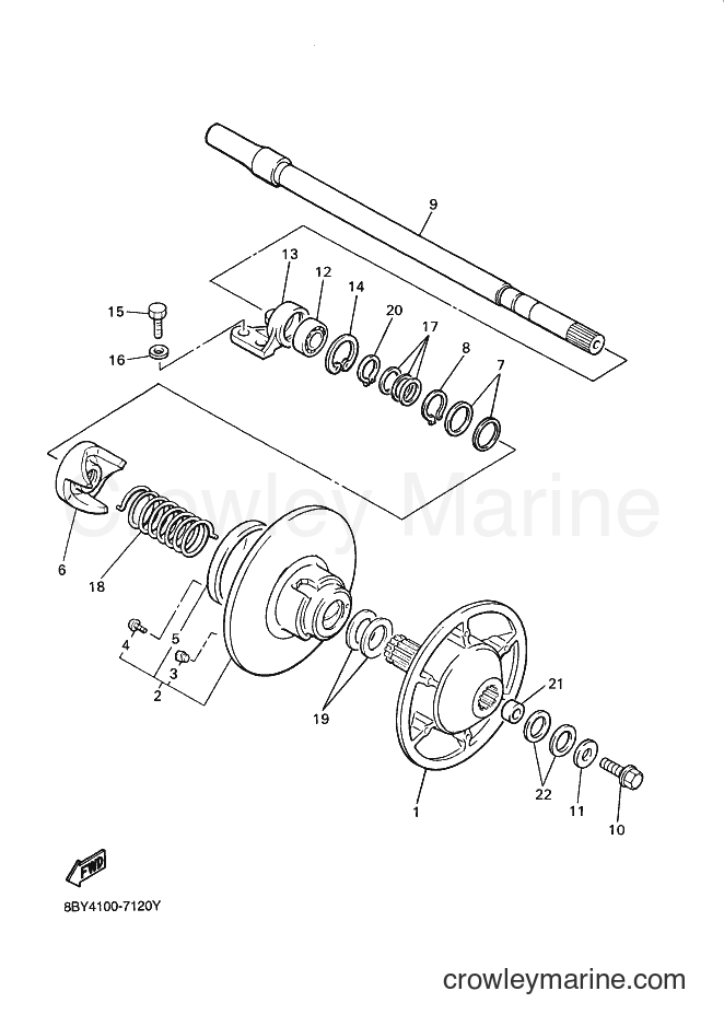 1998 Snowmobile ET410TR - ET410TR (8BY5) [030] - SECONDARY SHEAVE
