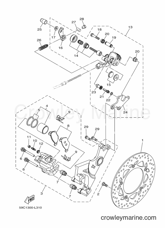 2014 Maxi-Scooter XP500A - XP500A (59CT) [060] - REAR BRAKE CALIPER