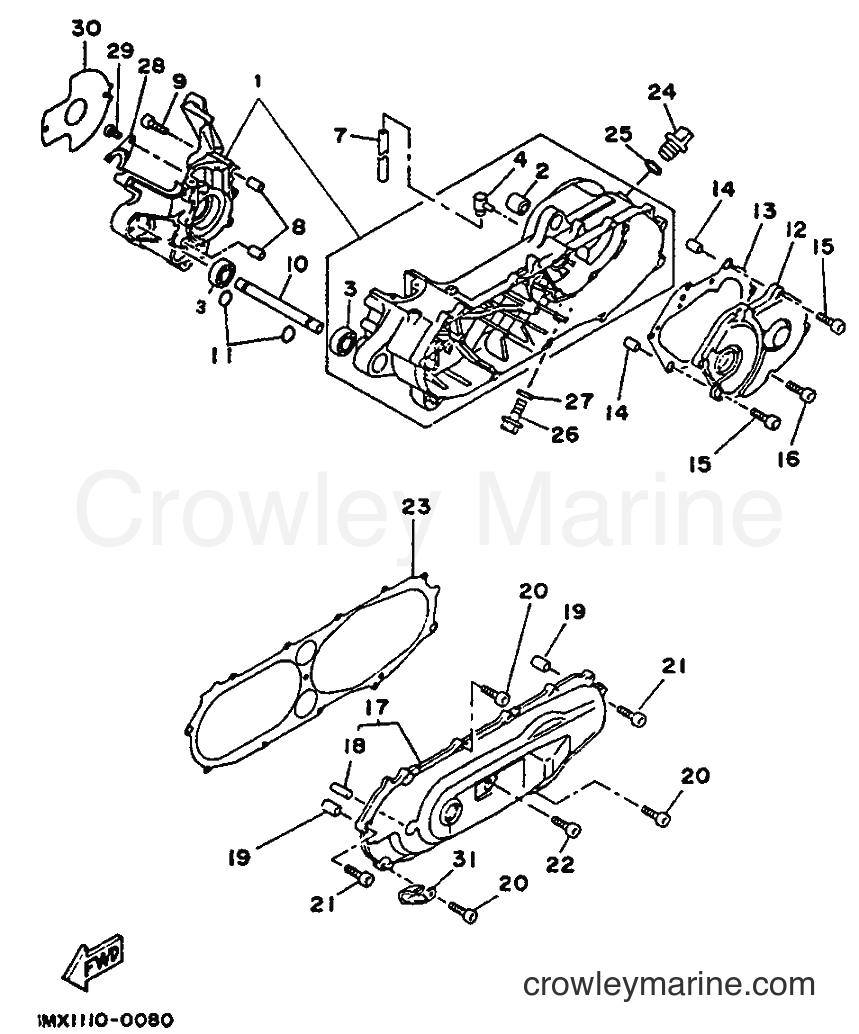 1995 Scooter CW50 - CW50 (3WV7) [999] - CRANKCASE