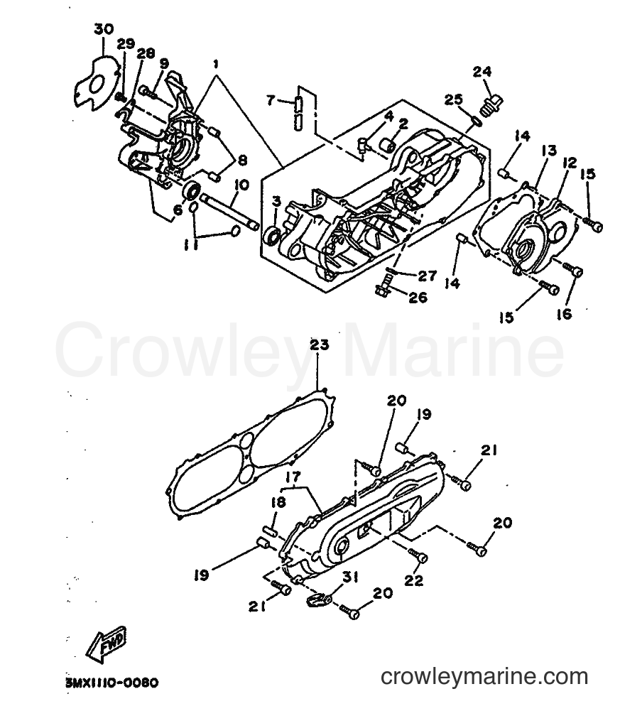 1992 Scooter CW65 - CW65 (4GP1) [999] - CRANKCASE