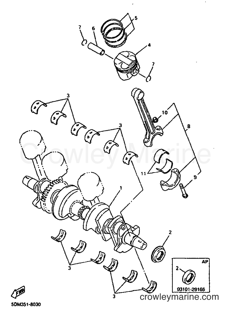1998 Scooter YH50 - YH50 (5EU7) [010] - CRANKSHAFT & PISTON