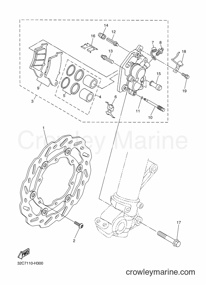 2016 Dirt Bike WR250R - WR250R (2CFC) [010] - FRONT BRAKE CALIPER