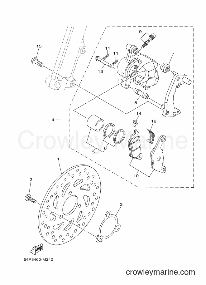 2015 Scooter AF115FC - AF115FC (1YD5) [010] - FRONT BRAKE CALIPER