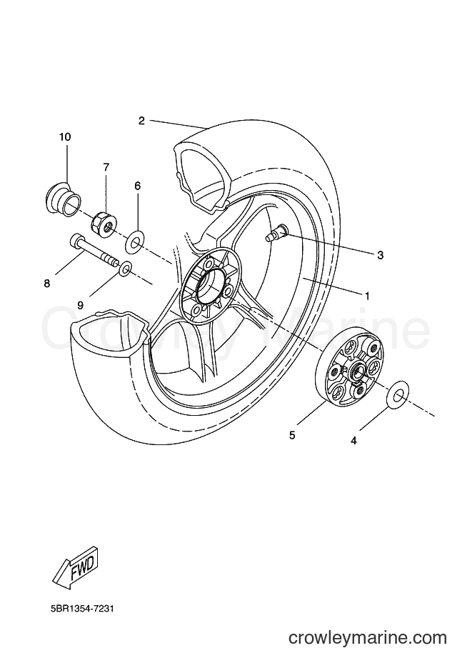 2004 Scooter YQ50 - YQ50 (5SB6) [080] - REAR WHEEL