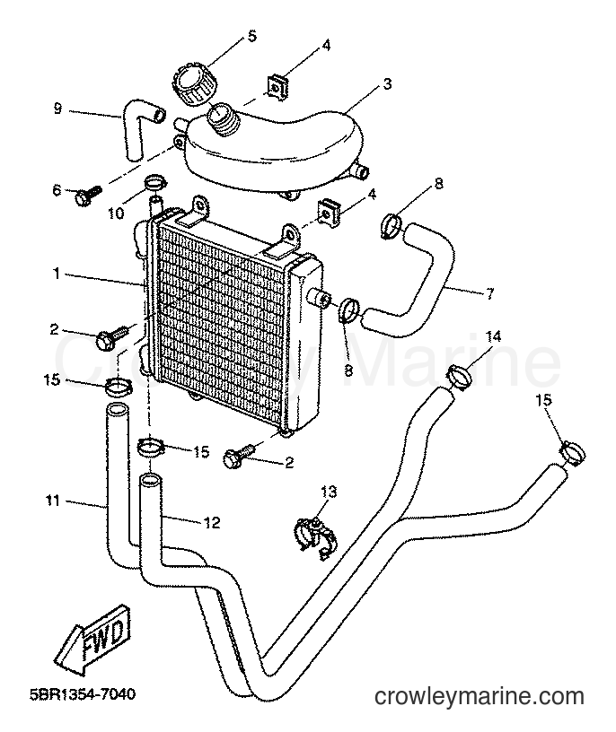 2001 Scooter YQ50 - YQ50 (5KL4) [010] - RADIATOR & HOSE