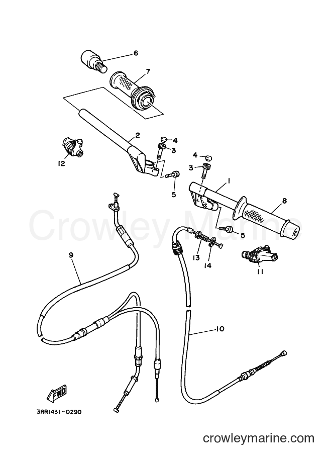 1998 Sport Bike TZR150 - TZR150 (3RR6) [010] - STEERING HANDLE & CABLE