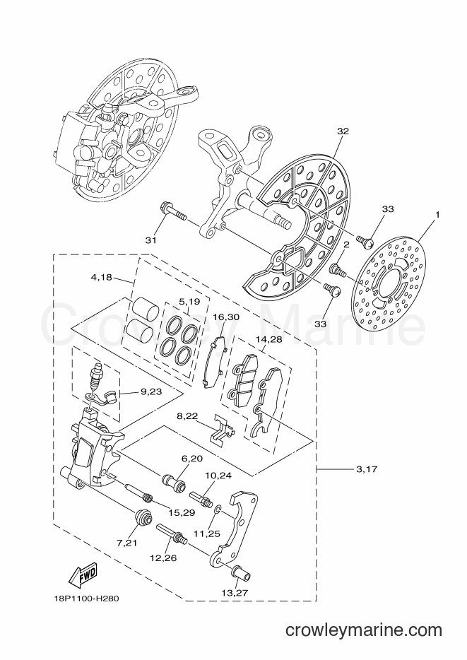 Yamaha Motors YFZ450R (18PL) [010] - FRONT BRAKE CALIPER